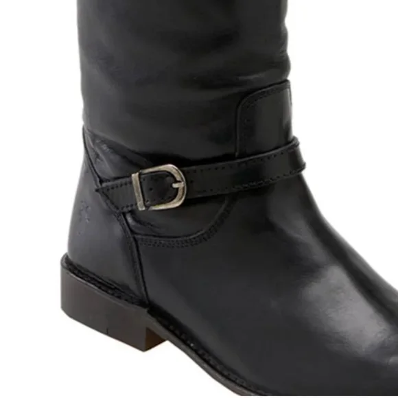 Frye Tall Black Leather Shirley Riding Boots- Size 6.5 - Picture 6 of 12